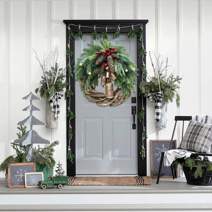 Rustic Farmhouse Christmas Wreath With Natural Accents
