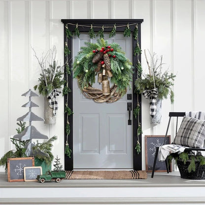 Rustic Farmhouse Christmas Wreath With Natural Accents