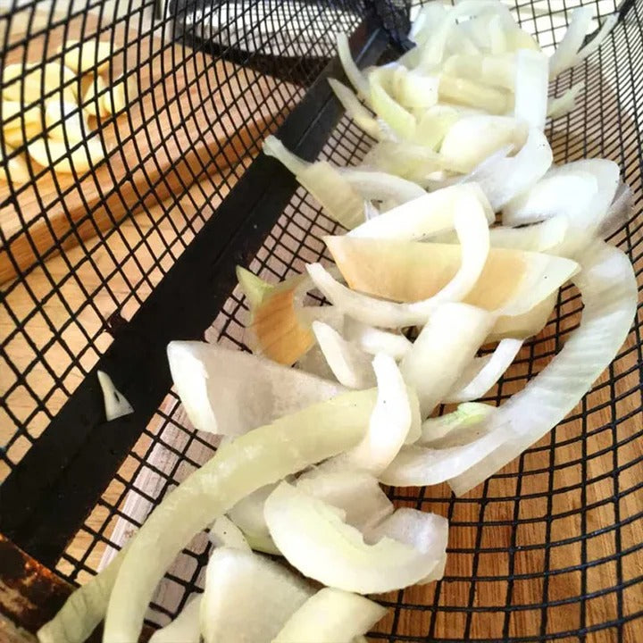 Small Hole Rolling Mesh Grill Basket For Fries And Shrimp