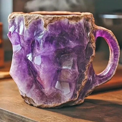 Crystal-Inspired Geometric Coffee Mug with Faceted Design and Heat Resistant Material