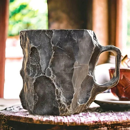 Crystal-Inspired Geometric Coffee Mug with Faceted Design and Heat Resistant Material