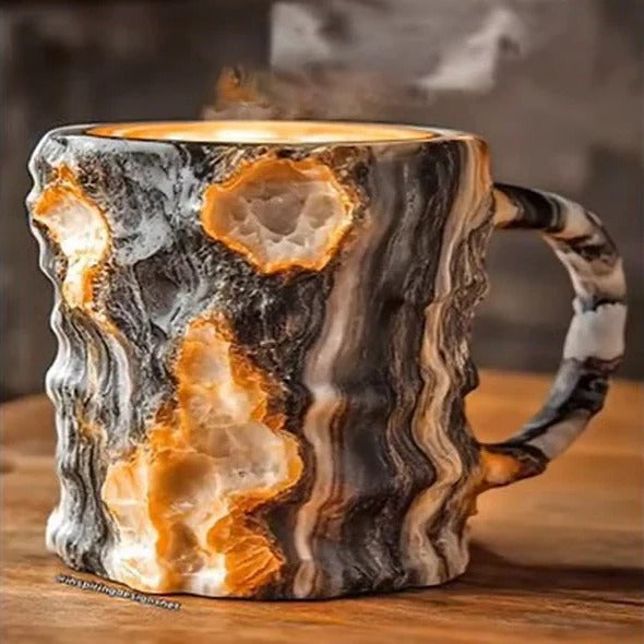 Crystal-Inspired Geometric Coffee Mug with Faceted Design and Heat Resistant Material