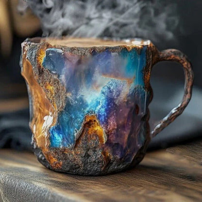 Crystal-Inspired Geometric Coffee Mug with Faceted Design and Heat Resistant Material