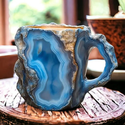 Crystal-Inspired Geometric Coffee Mug with Faceted Design and Heat Resistant Material