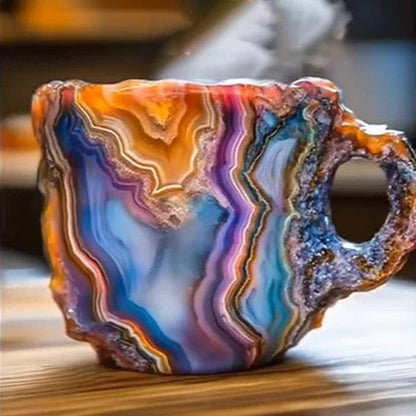 Crystal-Inspired Geometric Coffee Mug with Faceted Design and Heat Resistant Material