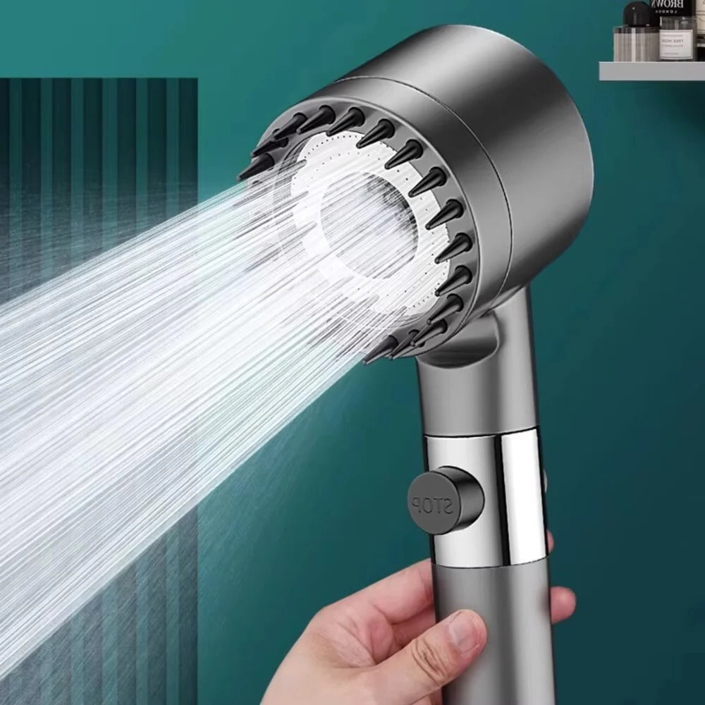 Shower Head with Massage Brush – 3 Modes High Pressure Filter