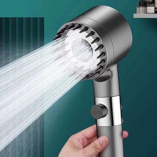 Shower Head with Massage Brush – 3 Modes High Pressure Filter