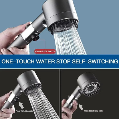 Shower Head with Massage Brush – 3 Modes High Pressure Filter
