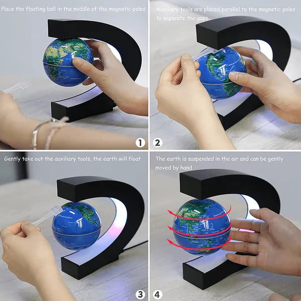 Magnetic Levitation Globe with LED Lighting and Rotating Display