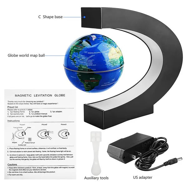 Magnetic Levitation Globe with LED Lighting and Rotating Display