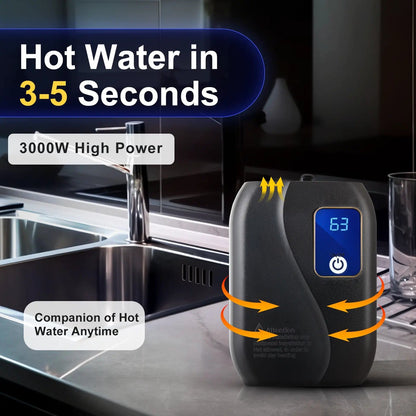 Electric Tankless Water Heater with LED Temperature Display and Instant Heating