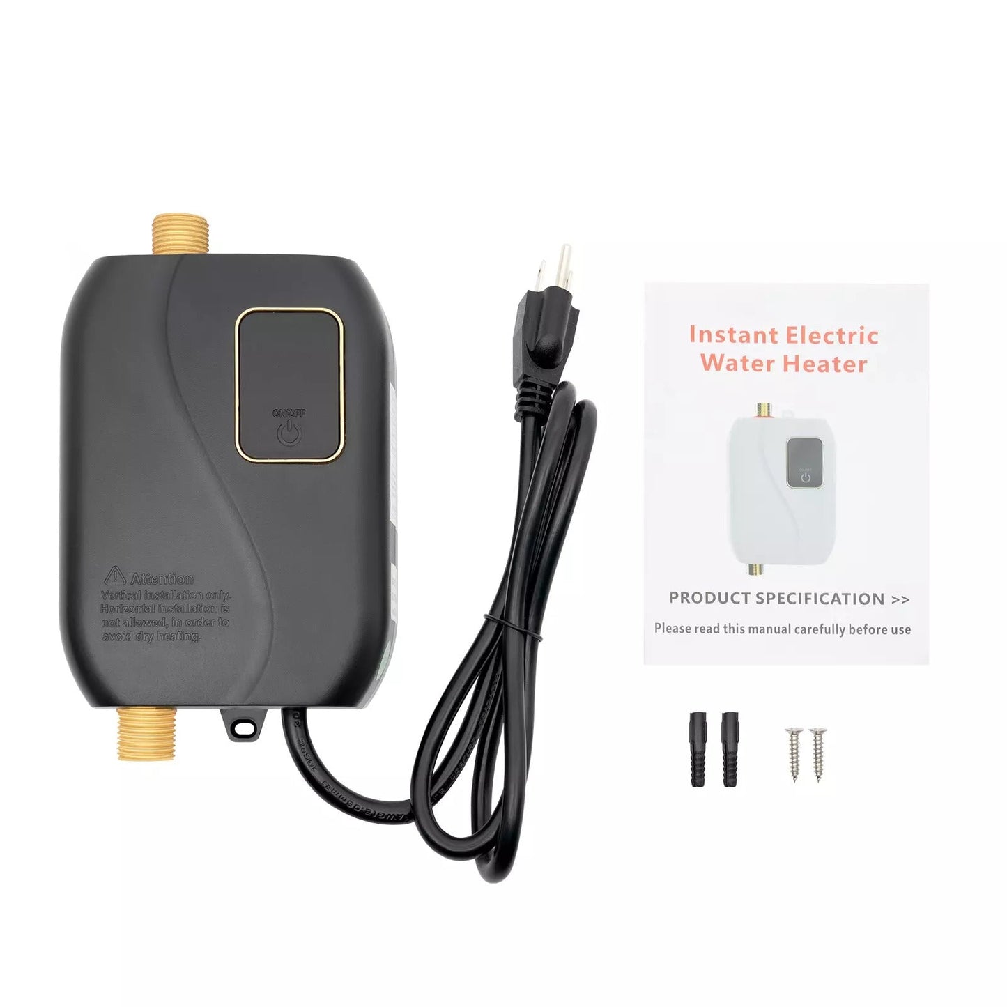 Electric Tankless Water Heater with LED Temperature Display and Instant Heating