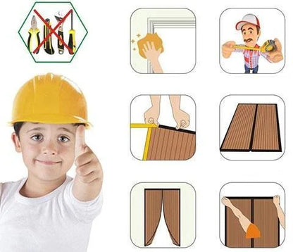 Magnetic Mesh Door Screen – Easy Install Mosquito Net