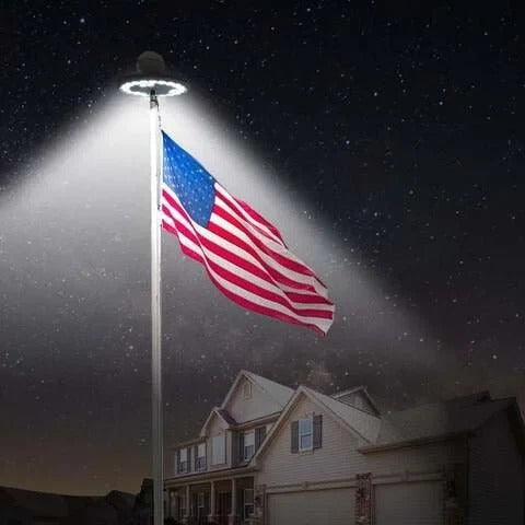 Solar Powered Flagpole Lights all Night Long Lasting LED Flag Pole Lights