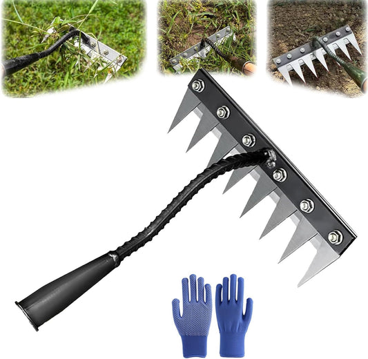Iron Weeding Rake, Precision Carbon Steel Garden Tool