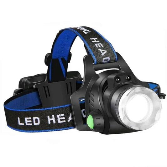 Rechargeable LED Headlamp with Zoomable Beam and Three Operating Modes
