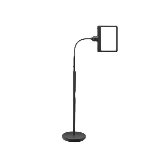 5X Magnifying Floor Lamp with Full-Page Lens and Adjustable Gooseneck Arm
