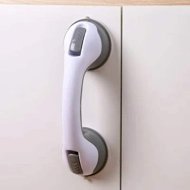 Bathroom Safety Handle with Dual Suction Cups and Locking Latches