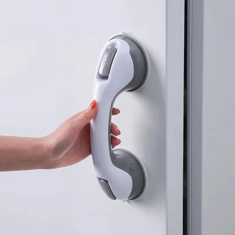 Bathroom Safety Handle with Dual Suction Cups and Locking Latches