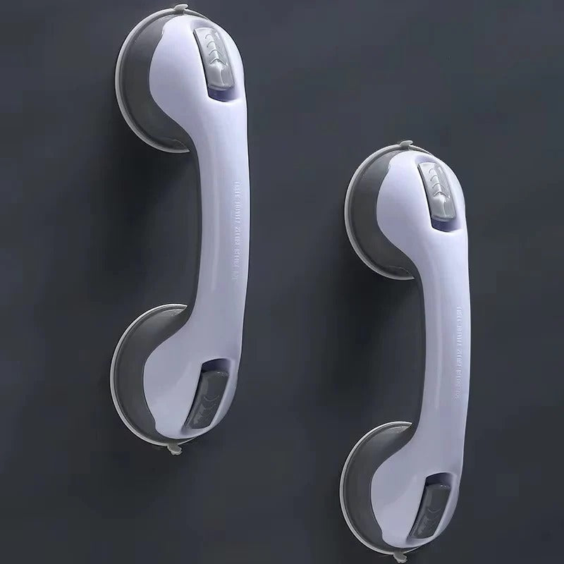 Bathroom Safety Handle with Dual Suction Cups and Locking Latches