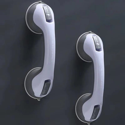 Bathroom Safety Handle with Dual Suction Cups and Locking Latches