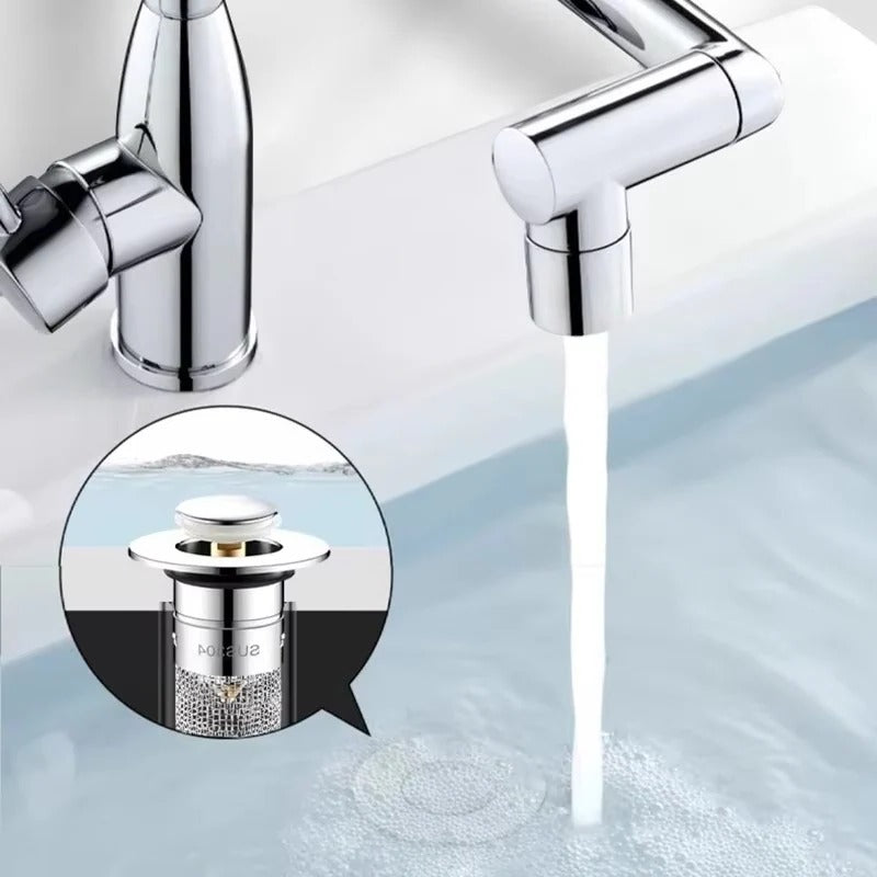 Sink Stopper with Removable Strainer Basket and Bounce Press Operation for Standard Drains