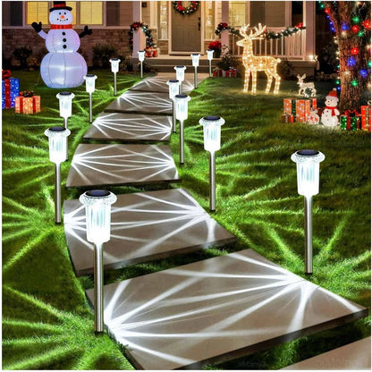Solar Pathway Light with Snowflake Projection and Auto Sensor, 10-Pack IP64