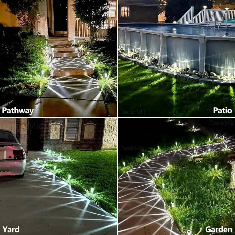 Solar Pathway Light with Snowflake Projection and Auto Sensor, 10-Pack IP64