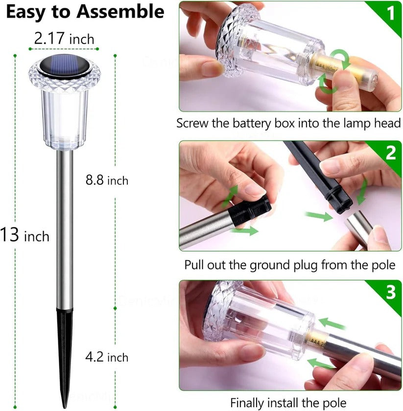 Solar Pathway Light with Snowflake Projection and Auto Sensor, 10-Pack IP64