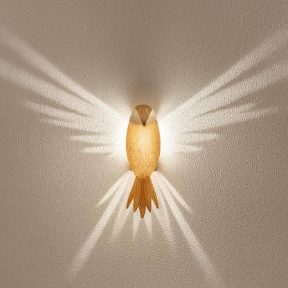 Bird Silhouette Wall Lamp with Wing Projection and Warm White LED