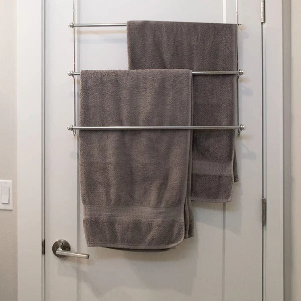 Four-Bar Over-Door Towel Rack with Metal Construction