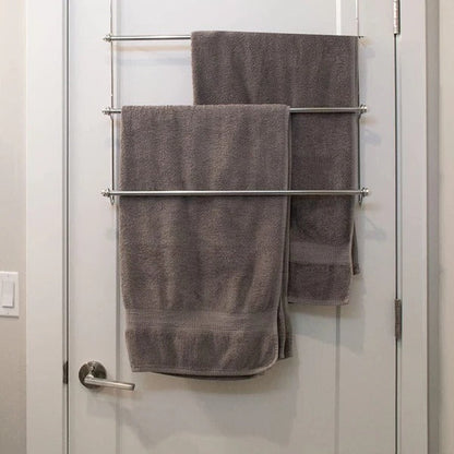 Four-Bar Over-Door Towel Rack with Metal Construction