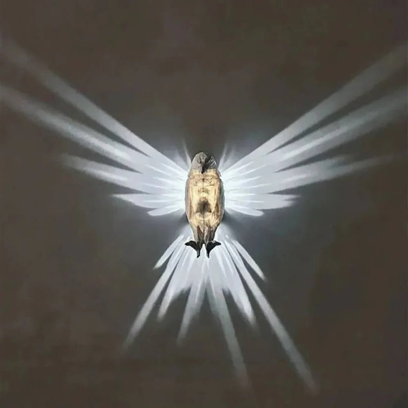 Bird Silhouette Wall Lamp with Wing Projection and Warm White LED