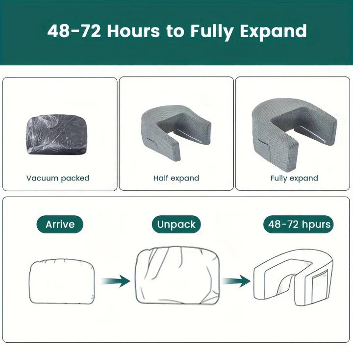 Memory Foam Reading Pillow, Bed Backrest with Pocket