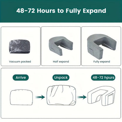 Memory Foam Reading Pillow, Bed Backrest with Pocket