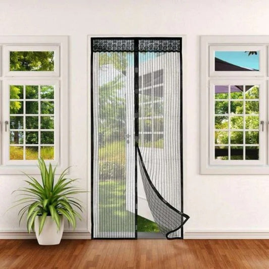 Magnetic Mesh Screen Door with Automatic Closure