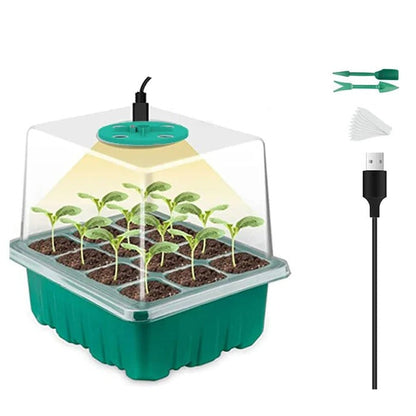 Plant Seed Starter Tray with Full Spectrum Grow Light and Dome Cover