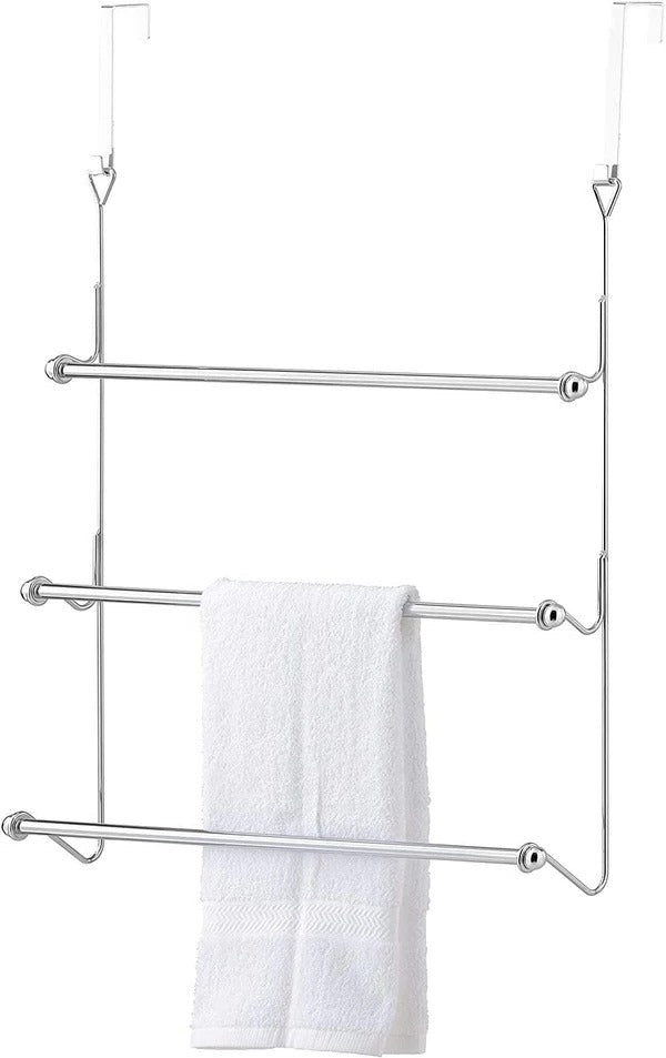 Four-Bar Over-Door Towel Rack with Metal Construction