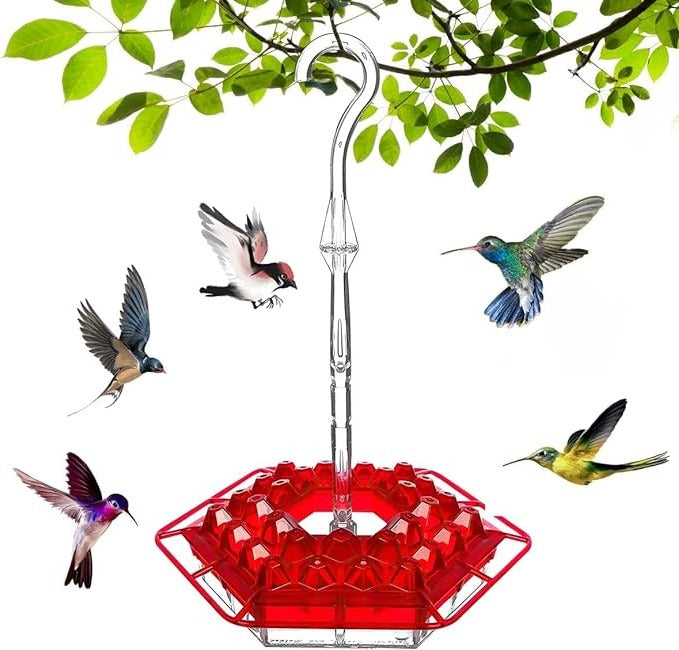 Hummingbird Feeder with Ant Moats and 30 Flower Ports, UV Resistant Polycarbonate