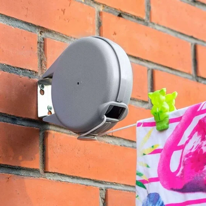 Wall-Mounted Retractable Clothesline – 180° Swivel Drying Rack