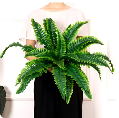 Artificial Boston Fern with 18 Branches and UV Resistant Material, 27.5in Wide