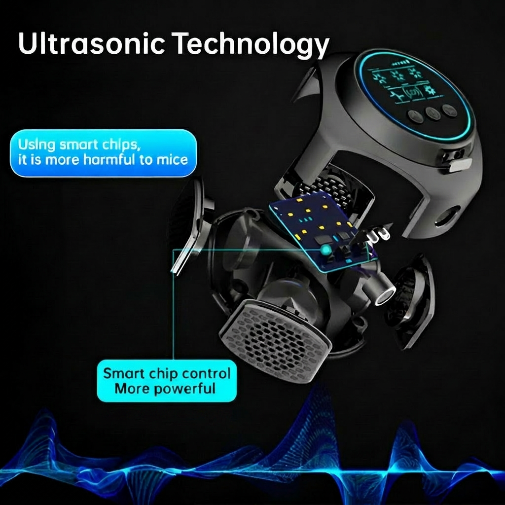 Ultrasonic Pest Repeller with 25-45 KHz Frequency and Silent Operation, 3200 Sq Ft Coverage
