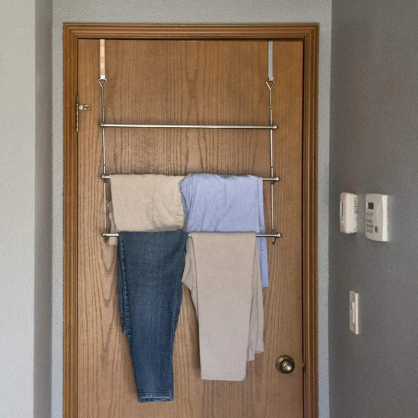 Four-Bar Over-Door Towel Rack with Metal Construction