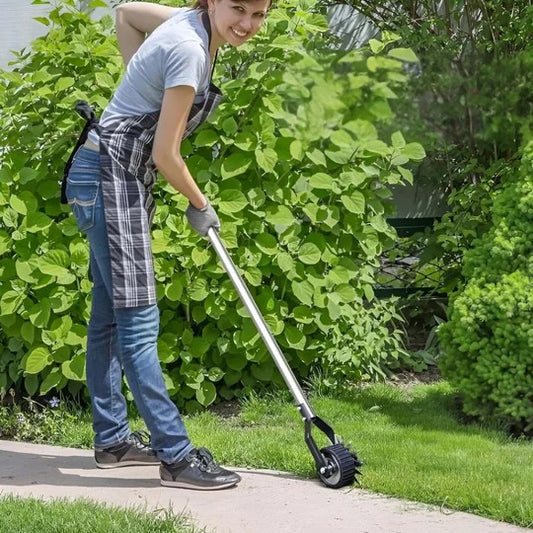 Adjustable Lawn Edger – Manual Rolling Border Trimmer with Ergonomic Handle