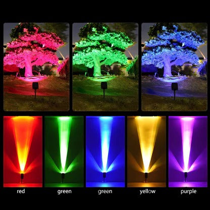 Solar Spot Light with Adjustable Zoom Lens and RGB Color Modes, IP65 Waterproof