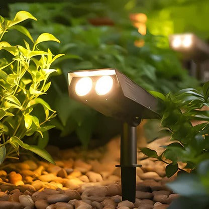 Solar Spot Light with Adjustable Zoom Lens and RGB Color Modes, IP65 Waterproof