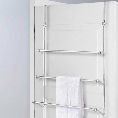 Four-Bar Over-Door Towel Rack with Metal Construction