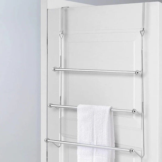 Four-Bar Over-Door Towel Rack with Metal Construction