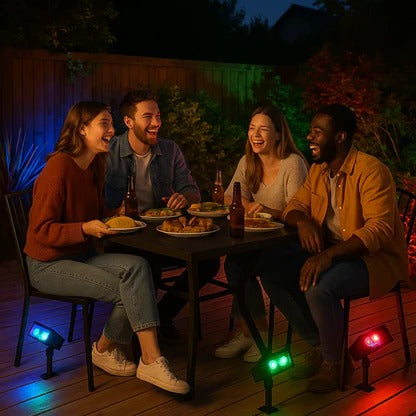Solar Spot Light with Adjustable Zoom Lens and RGB Color Modes, IP65 Waterproof