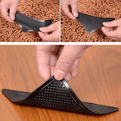 Dual Adhesive Rug Gripper Pads with Transparent Design for Multiple Surfaces
